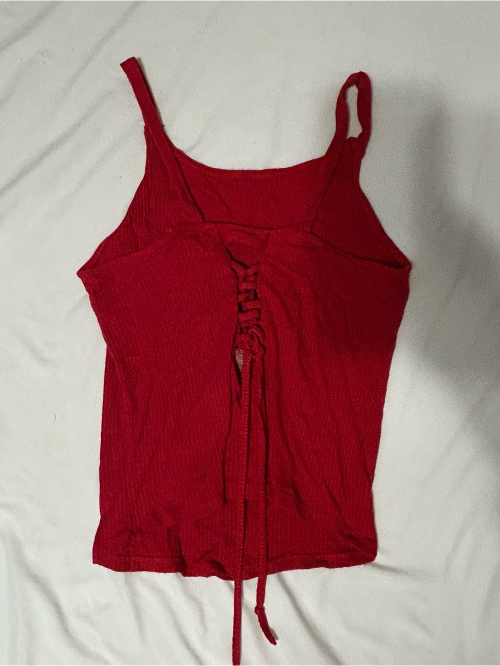 Women’s Red Lace-Up Tank Top